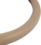 Ergonomic Grip Steering Wheel Cover - Leather Performance Grip for Standard Size Wheels 14.5-15 inch Beige