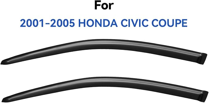Window Visors Rain Guards Shield for 2001-2005 Honda Civic Coupe, Out-Channel Window Vent Wind Deflectors Visors Shades for 01-05 Civic