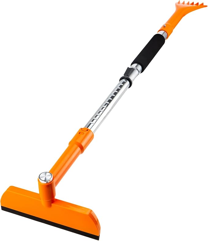 49.2" Snow Brush & Ice Scraper for Car Windshield, Upgraded Extendable Snow Brush with 360° Pivoting Brush Head and Foam Grip for Car Auto Truck SUV