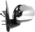 2 Piece Driver and Passenger Side Mirror Assembly Set Electric Adjustment Heated No Memory Chrome Compatible with 2007-2009 Chrysler Aspen CH1320285 CH1321285