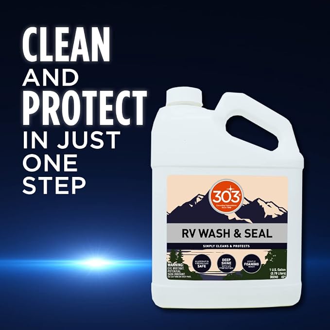 RV Wash & Seal - Clean, Streak-Free Finish, pH Neutral with High Foaming Formula, Provides A Deep Gloss Finish on RVs, Campers, Pop-ups, and Motorhomes, 1 Gallon (30240)