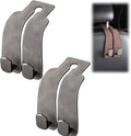 2026 New Car Seat Headrest Hooks for Purses and Bags - Support Car Headrest Hooks for Purses and Bags Coat, Leather Car Bag Purse Holder with Double Hooks (Gray-2PC)