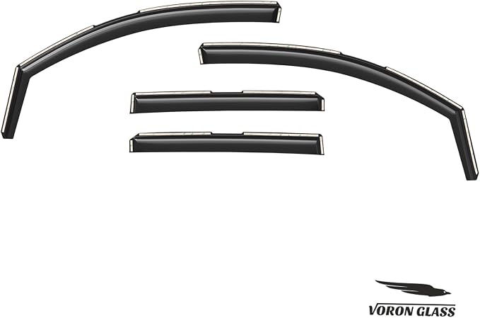 Voron Glass in-Channel Extra Durable Rain Guards for Nissan Titan 2017-2024 Crew Cab, Window Deflectors, Vent Window Visors, 4 Pieces - 200589