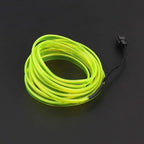 El Wire Neon Light Interior Car Light, Ambient Lighting Kits for Xmas Halloween Christmas Car Interior Decoration(5m/16ft, Fluorescent Green)