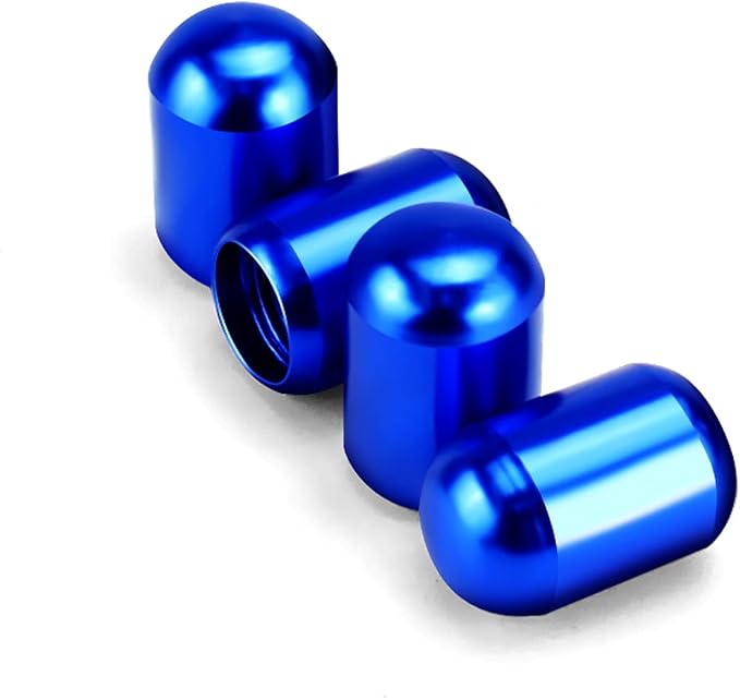 4PCS Car Tire Valve Stem Caps, Air Caps Cover, Universal for Cars, SUVs, Bike, Trucks and Motorcycles, Car Wheel & Tire Exterior Accessories-Deep Blue