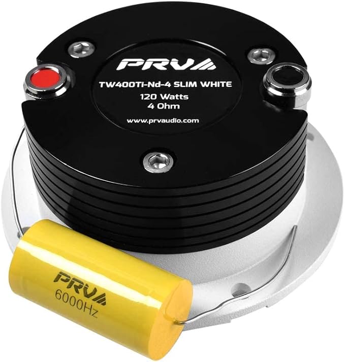Bullet Super Tweeters - Neodymium, 3 Inch Slim, 120 Watts Max Power, Easy to Mount Pair, 4 Ohm, White