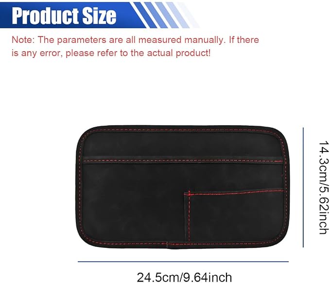 Car Seat Side Pocket Organizer, Suede Auto Door Storage Pouch, Mini Self-Adhesive Car Console Organizer, Universal Vehicle Cell Phone Holder for Key, Pen, Sunglasses(Black)