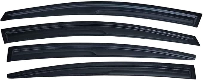 Extra Durable Outside Mount Auto Vent Window Visor, Fits 2019-2024 Kia Forte Sedan (EXCLUDES Forte5 Hatchback), UV Protection Rain Guard, Original Wind Deflector, No-Drill, Smoke, 4-Pcs