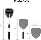 Car Windshield Cleaner Tool, Vehicle Window Detailing Cleaning Kit with Extendable Handle & 4 Washable Microfiber Pad, Auto Glass Wiper Cleaner for Exterior & Interior, Universal Fit (Gray)