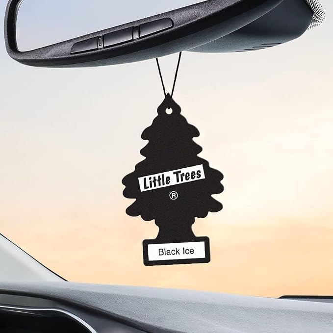 Car Air Freshener | Hanging Paper Tree for Home or Car | Black Ice | 10 Pack
