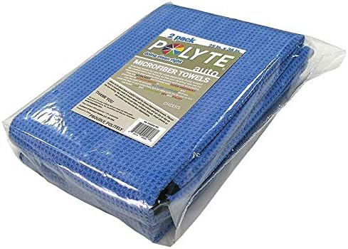 Elite Microfiber Drying Towel (25x36, 2 Pack, Waffle, Blue)