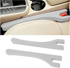 Car Seat Gap Filler, 2PCS Between Seat and Centre Console No Drop Vehicle Gap Plug, Automotive Interior Front Chair Blocker Stop Things from Dropping, Universal for SUV Caravan Truck (Grey)