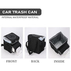 Car Trash Can with Lid,Bag Hanging Storage Pockets,Adjustable Tissue Holder & Straps,Portable Waterproof Garbage Bin, 1.98 Gal Large Capacity Multipurpose Bin