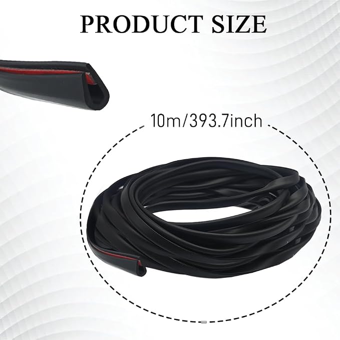 32.8Ft Car Door Edge Guards, Car Door Protector, Anti-Collision Automotive Entry Trim Molding Guard, No Glue Auto Exterior Edge Trim Protective Strip for Most Vehicles (Black, 10M)