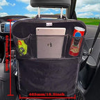 Kick Mats Back Seat Protector, Waterproof Oxford Seat Back Protector, Car Seat Back Protector for Kids, Back of Seat Protector for Kids Feet Car Seat (Black B -1pc)