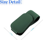 Sunglasses Holder for Car Sun Visor, 2 PCS Magnetic Leather Eyeglass Hanger, Sun Glasses Mount Clip on Visors, Ticket Card Cash Organizer, Auto Interior Accessories (Black Green)