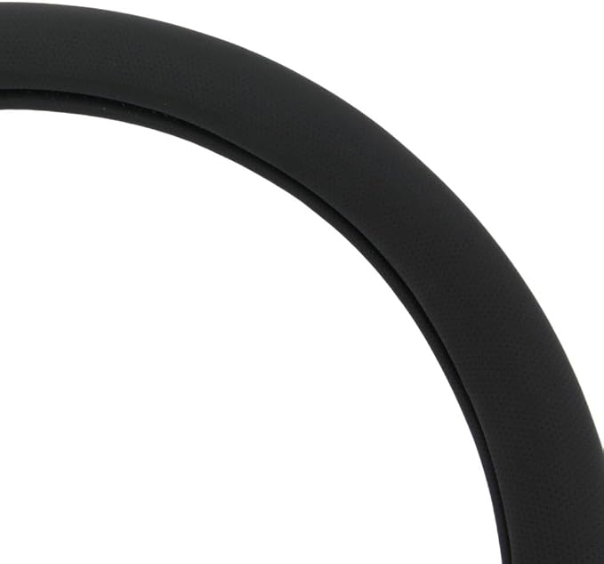 Ergonomic Soft Grip Steering Wheel Cover - Sporty Leather Grip for Standard Size Wheels 14.5-15 inch Black
