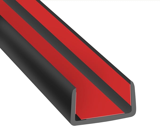 Rubber Edge Trim, Self-Adhesive House Door Edge Guard, Flexible U Shaped Edge Banding, Peel and Stick 1-1/2"(38mm) Wide Size U Shaped Protector, Baby Proof Guards for Plywood, Furniture, 20Ft