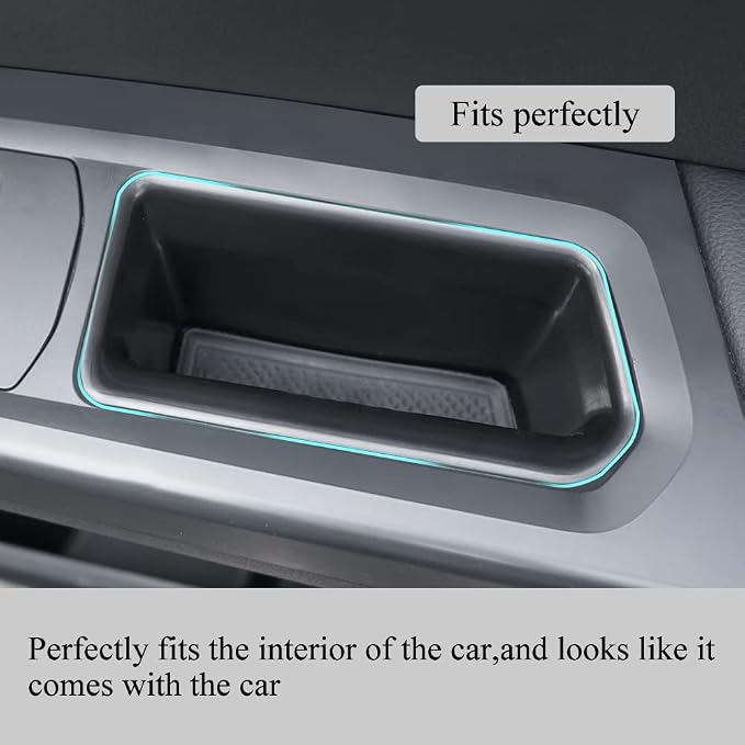 4pcs Door Organizer Storage Tray Compatible with VW Atlas 2018-2023 Atlas Cross Sport; ABS Grab Handle Tray Insert Glove Pallet