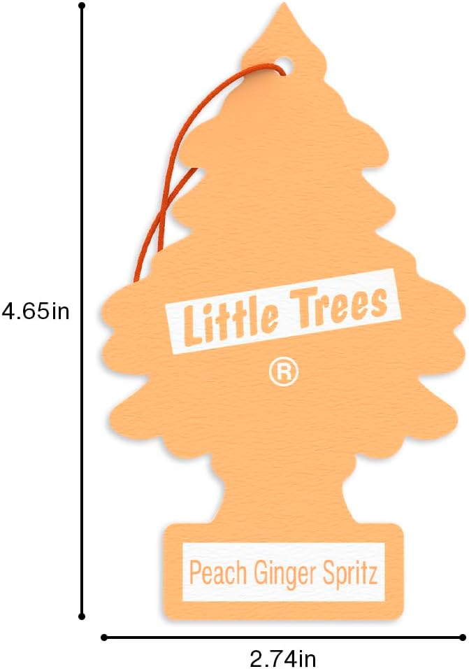 Car Air Freshener | Hanging Tree Provides Long Lasting Scent for Auto and Home | 24 Air Fresheners |Peach Ginger Spritz
