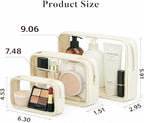 Clear Makeup Bags with Zipper, TSA Approved Travel Toiletry Bag,Clear Cosmetic Bag, Waterproof Make Up Bag for Women