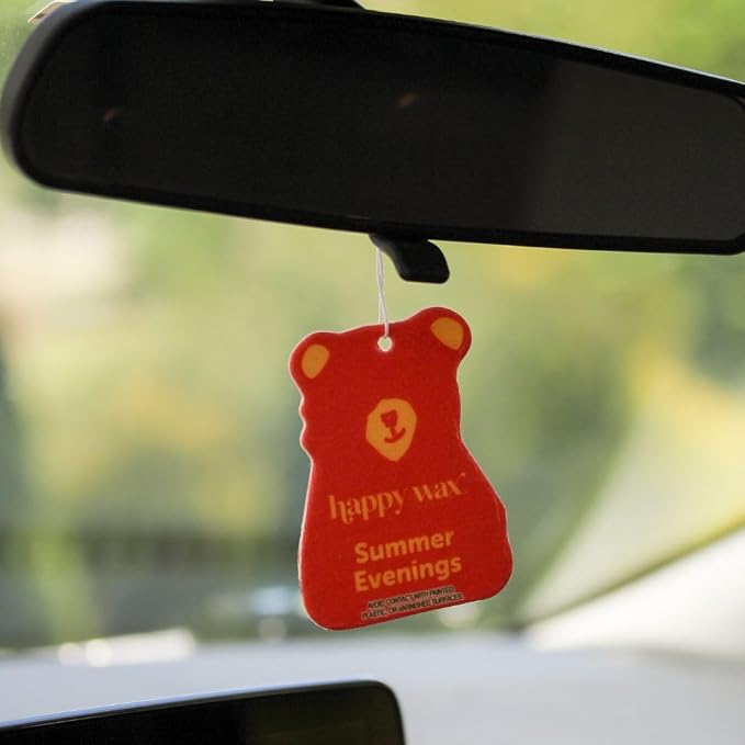 Summer Evenings Hanging Car Cub Air Freshener - Scented and Infused with Natural Essential Oils - Cute 4-Pack