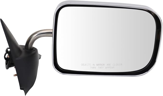 Passenger Side View Mirror Manual Folding Electric Adjustment Non-Heated No Memory Chrome Compatible with 1994-1997 Dodge Ram 1500 2500 3500 Truck