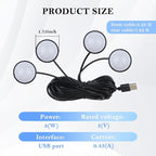 4-in-1 Car LED Lights Interior with USB Port,Ambient Neon Car Door Lights Kit for CCar Decor,Party,Music,Gift,Universal CCar Pedal Light Interior Accessories for Wonmen & Men (Ice Blue)