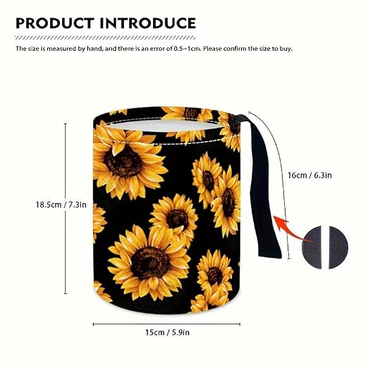 Portable Reusable Waterproof Car Trash Bin, Multipurpose Vehicle Organizer, Road Trip Essentials (sunflower2)