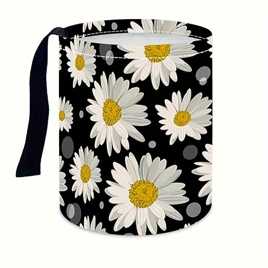 Portable Reusable Waterproof Car Trash Bin, Multipurpose Vehicle Organizer, Road Trip Essentials (Daisy 2)