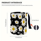Portable Reusable Waterproof Car Trash Bin, Multipurpose Vehicle Organizer, Road Trip Essentials (Daisy 2)