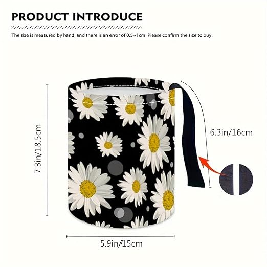 Portable Reusable Waterproof Car Trash Bin, Multipurpose Vehicle Organizer, Road Trip Essentials (Daisy 2)