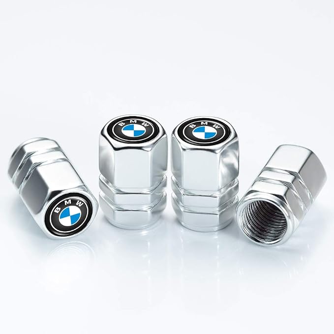 Car Tire Valve Stem Caps and Car Keychain Combo Compatible with BMW 1 3 5 6 Series X1 X3 X7 X5 X6 Z4 7 M Keyring for Men and Women Family Present Car Accessories