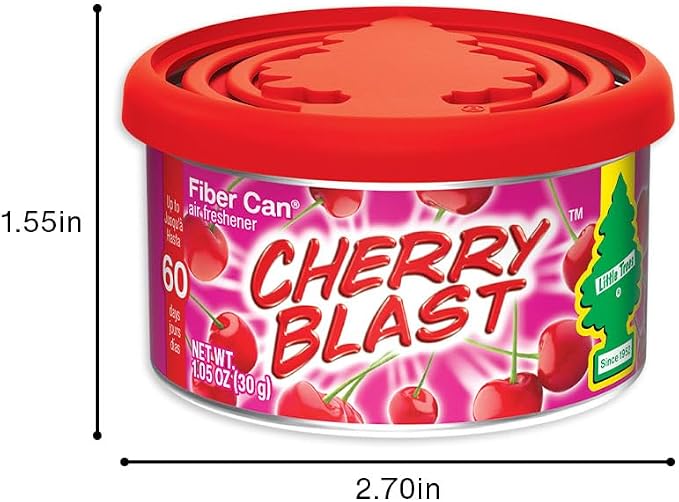 Car Air Freshener | Fiber Can Provides Long Lasting Scent for Auto or Home | Recycled Fiber | Cherry Blast, 4 Air Fresheners