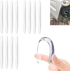12 Pack Invisible Car Door Edge Guards Rubber Clear Adhesive Door Edge Protector Anti-Scratch Trim Guard for Door Ding Prevention Bumper Body Protecting Painted Surface in Crowded Parking Lot