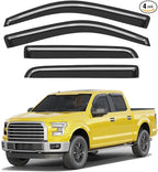 Extra-Thick Window Rain Guards Fit for 2009-2014 Ford F150 SuperCrew CrewCab SVT Raptor Rain Guards Window Deflectors Visors Tape-on Vent Visors Vent Shades Car Accessories