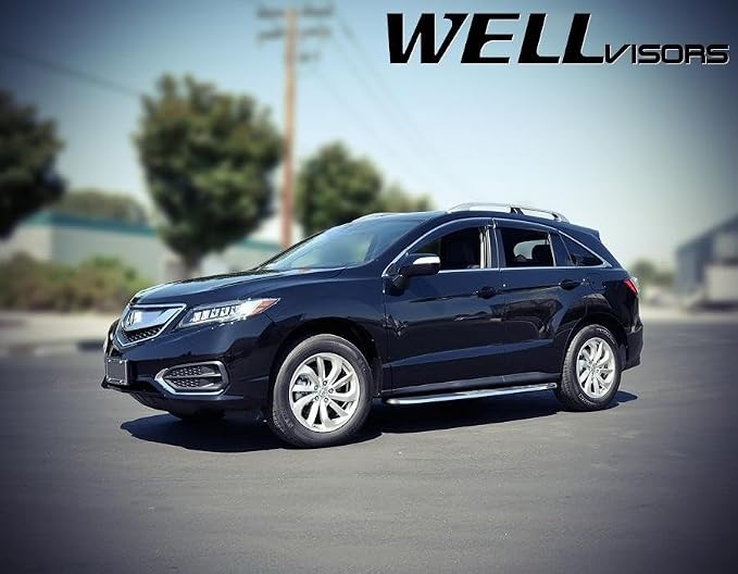 Window Visors Wind Deflectors Compatible with Acura 2013-2018 RDX with Chrome Trim Rain Guards 3-847AC004