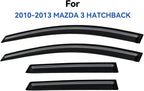 Window Visors Rain Guards Shield for 2010 2011 2012 2013 Mazda 3 Hatchback, Out-Channel Window Vent Wind Deflectors Visors Shades for 10 11 12 13 Mazda 3 Hatchback (NOT for Mazda 3 Sedan)