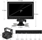 AHD Dual Backup Camera with 7'' 1080P DVR Monitor, Front and Rear View Camera Waterproof Night Vision Reversing Camera for Truck Pick Up RV Camper Bus 12V-36V