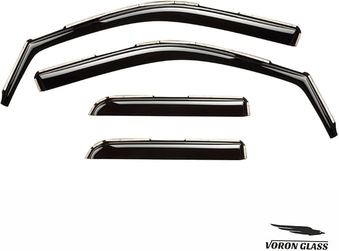Voron Glass in-Channel Extra Durable Rain Guards for Trucks Dodge Ram 1500 2009-2018 Quad Cab, Window Deflectors, Vent Window Visors, 4Pieces - 230099