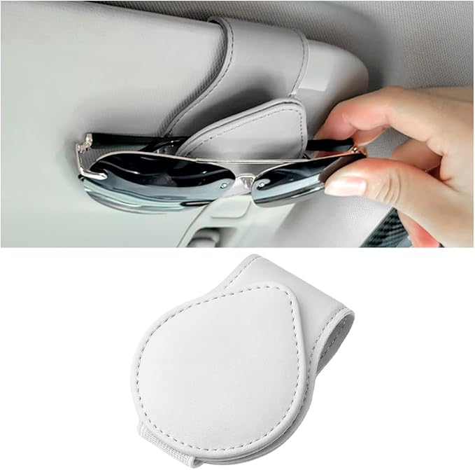 Car Visor Sunglasses Holder, Magnetic Vehicle Sun Visor Eyeglasses Hanger Ticket Card Holder Clip, Auto Interior Sunvisor Glasses Mounter Organizer, Universal for Vehicles (Grey)