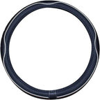 Large Size Steering Wheel Cover Anti-Slip,Safety,Soft,Breathable,Durable,Full Surround,Comfortable Grip Microfiber Leather (15.5-16 inch, Black White)