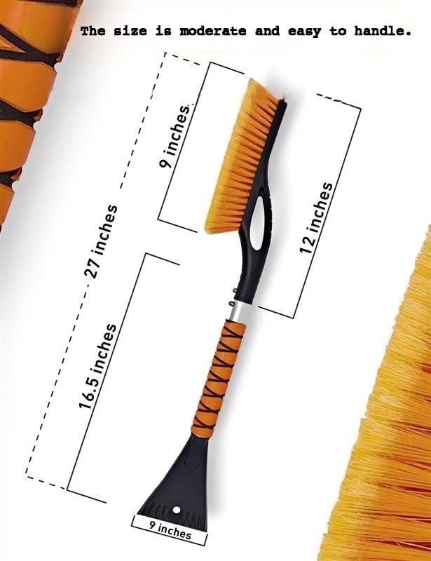 A 27-inch Car Snow Removal Brush and ice Scraper Featuring a Two-in-one Detachable Design and an Ergonomic Foam Handle is Suitable for Sedan Truck and SUV Models