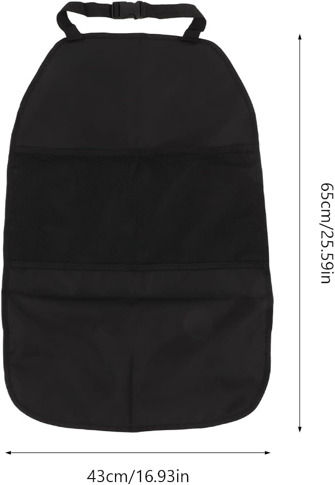 Black Anti Kick Mat Car Backseat Protector Cover Organizer for Universal Fitment 25.59x16.93in