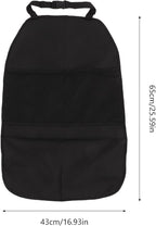 Black Anti Kick Mat Car Backseat Protector Cover Organizer for Universal Fitment 25.59x16.93in