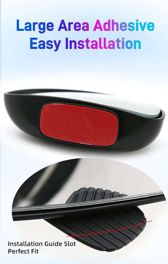 Blind Spot Mirror for Car, Stick-On Blind Side Mirror for Cars, SUVs & Trucks, Adjustable HD Glass Convex Wide-Angle Blindspot Mirrors