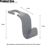 Car Seat Headrest Hook, 4PCS Vehicle Seat Back Hanger Storage Organizer for Handbag Purse Coat, Auto Interior Headrest Hook, Universal for SUV Automobile Truck (Gray)
