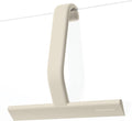 JustHang Shower Squeegee for Glass Doors, All-One-Piece Award-Winning Silicone Squeegee with Built-in Hook for Bathroom,Window, Mirror, Tile Wall,Car, Streak-Free Cleaner,10-Inch Light Taupe