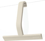 JustHang Shower Squeegee for Glass Doors, All-One-Piece Award-Winning Silicone Squeegee with Built-in Hook for Bathroom,Window, Mirror, Tile Wall,Car, Streak-Free Cleaner,10-Inch Light Taupe