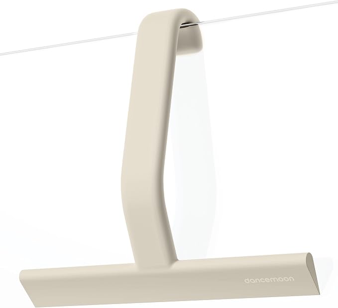 JustHang Shower Squeegee for Glass Doors, All-One-Piece Award-Winning Silicone Squeegee with Built-in Hook for Bathroom,Window, Mirror, Tile Wall,Car, Streak-Free Cleaner,10-Inch Light Taupe